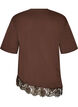 T-Shirt mit asymmetrischem Spitzensaum, Braun, Packshot image number 1