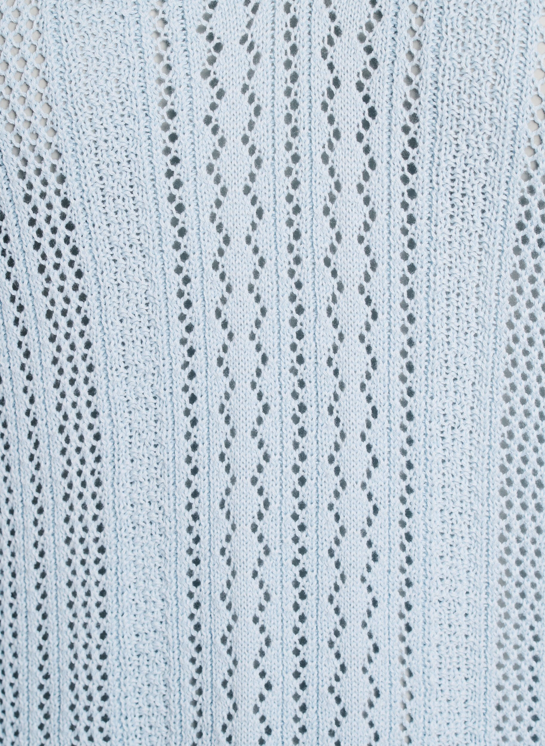 ZizziStricktop mit Lochstickerei und V-Ausschnitt, Blau, Packshot image number 2