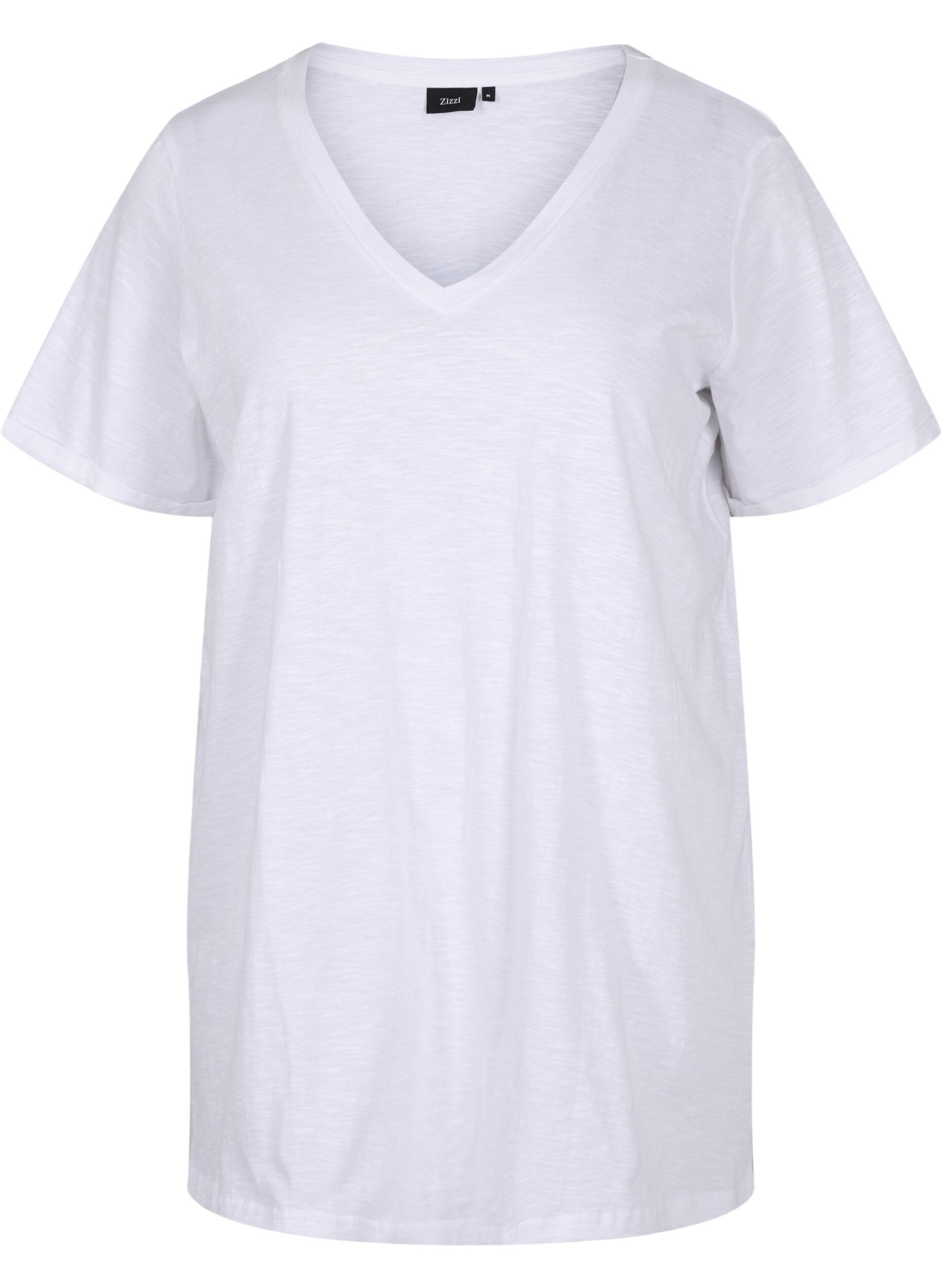 Einfarbiges Oversize T-Shirt mit V-Ausschnitt
