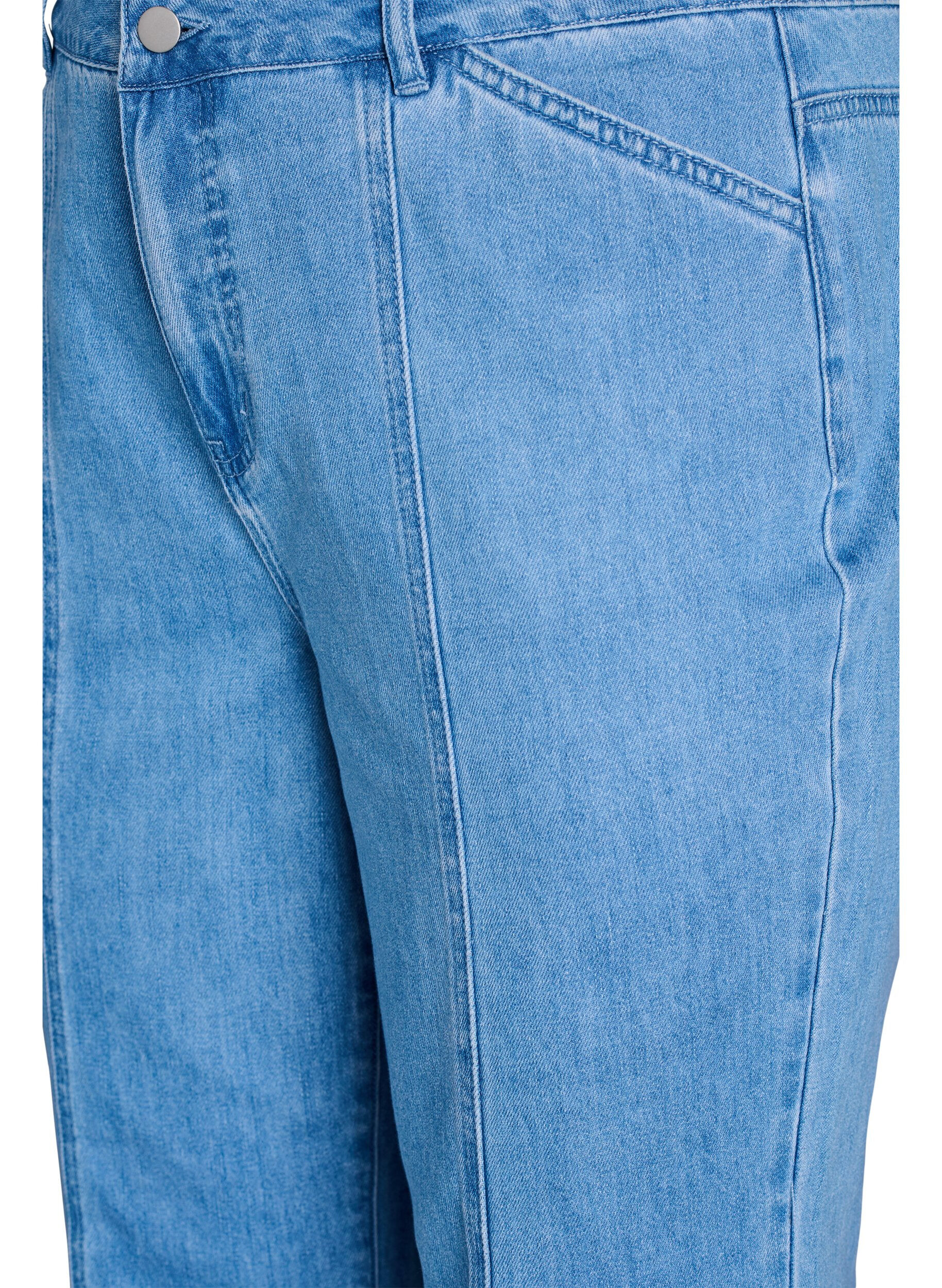 ZizziKiana Jeans mit Straight Fit und markanten N&auml;hten, Blau, Packshot image number 2