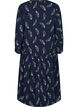 Midi-Kleid mit langen Ärmeln, Navy B. Feather AOP, Packshot image number 1