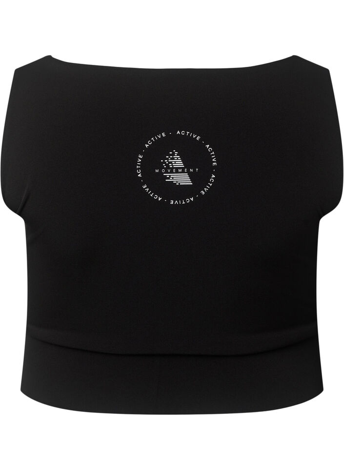 Sport-BH mit quadratischem Einschnitt, Black, Packshot image number 1