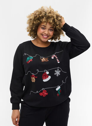 Weihnachts-Sweatshirt, Black Decoration, Model image number 0