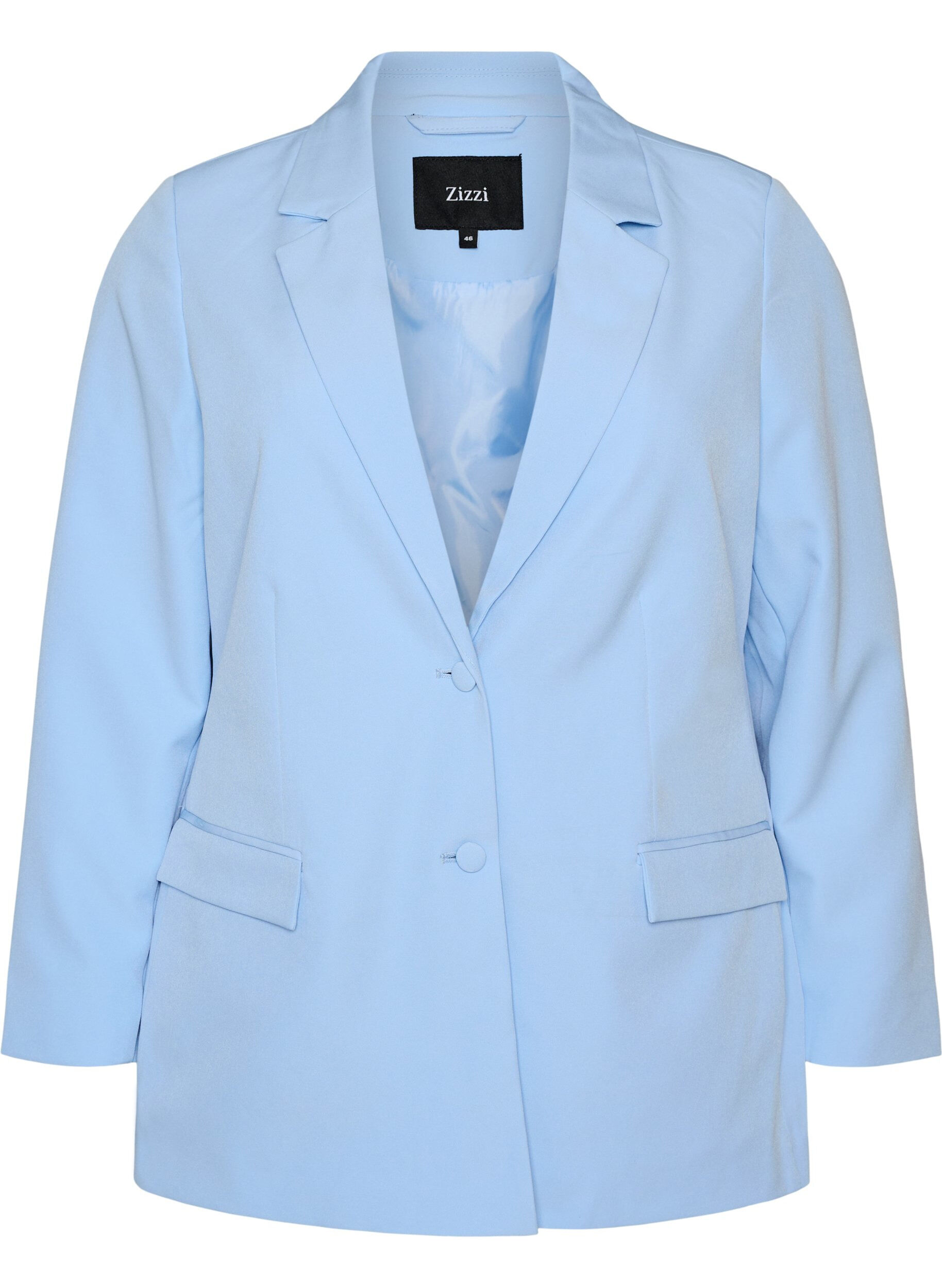ZizziKlassischer Blazer mit Knopfverschluss, Blau, Packshot image number 0
