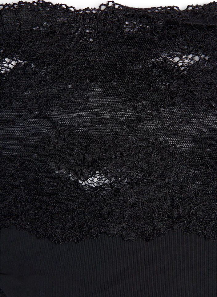 2er-Pack Tanga mit breitem Spitzenrand, Schwarz, Packshot image number 2