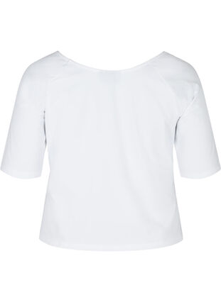 T-Shirt aus Baumwolle mit 2/4-Ärmeln, White, Packshot image number 1