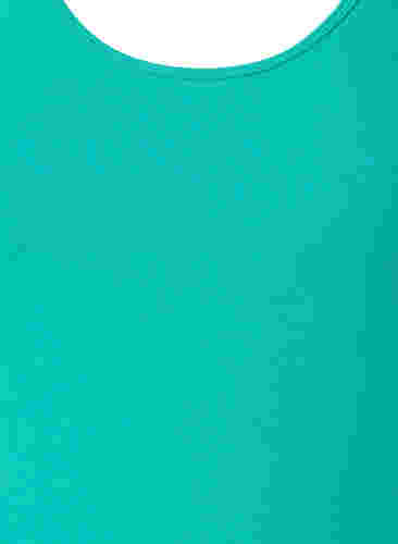 Einfarbiges basic Top aus Baumwolle, Aqua Green, Packshot image number 2