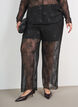 Hose aus Mesh mit floraler Stickerei und Pailletten, Schwarz, Model image number 3