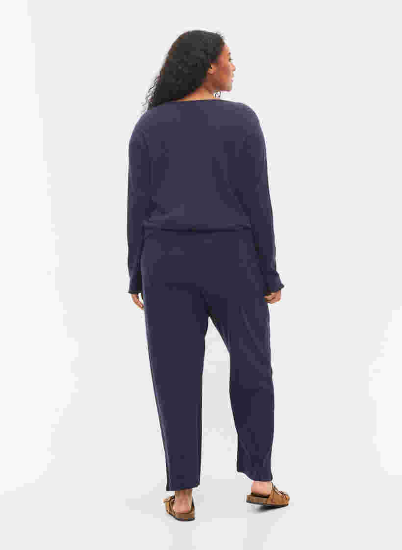 Pyjamahose aus Baumwolle mit Muster, Navy Blazer, Model image number 1