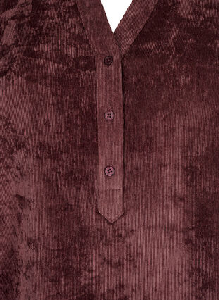 Cordkleid mit 3/4-Ärmeln und Knöpfen, Fudge, Packshot image number 2