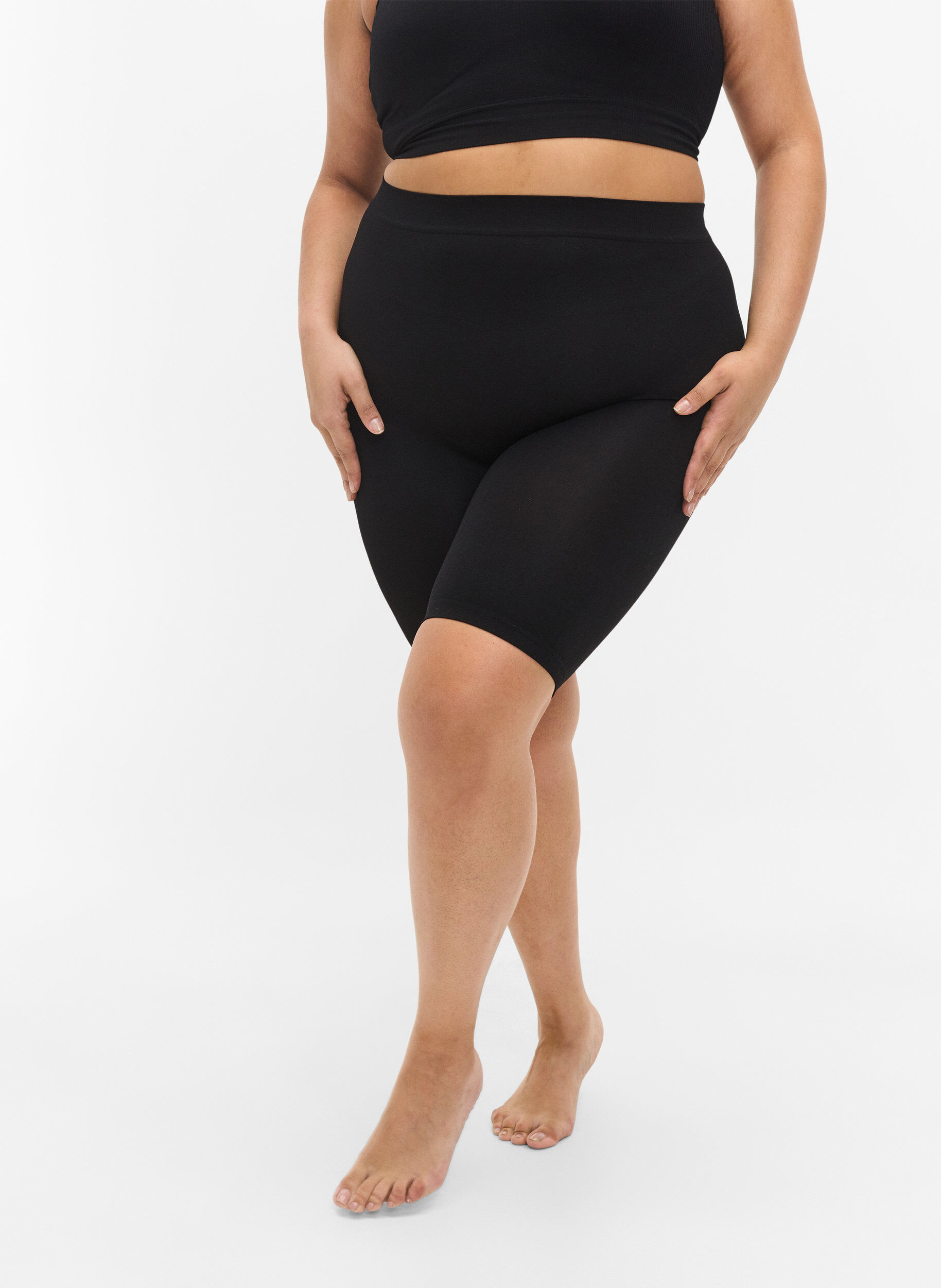 ZizziNahtlose Radlerhose, Schwarz, Model image number 3