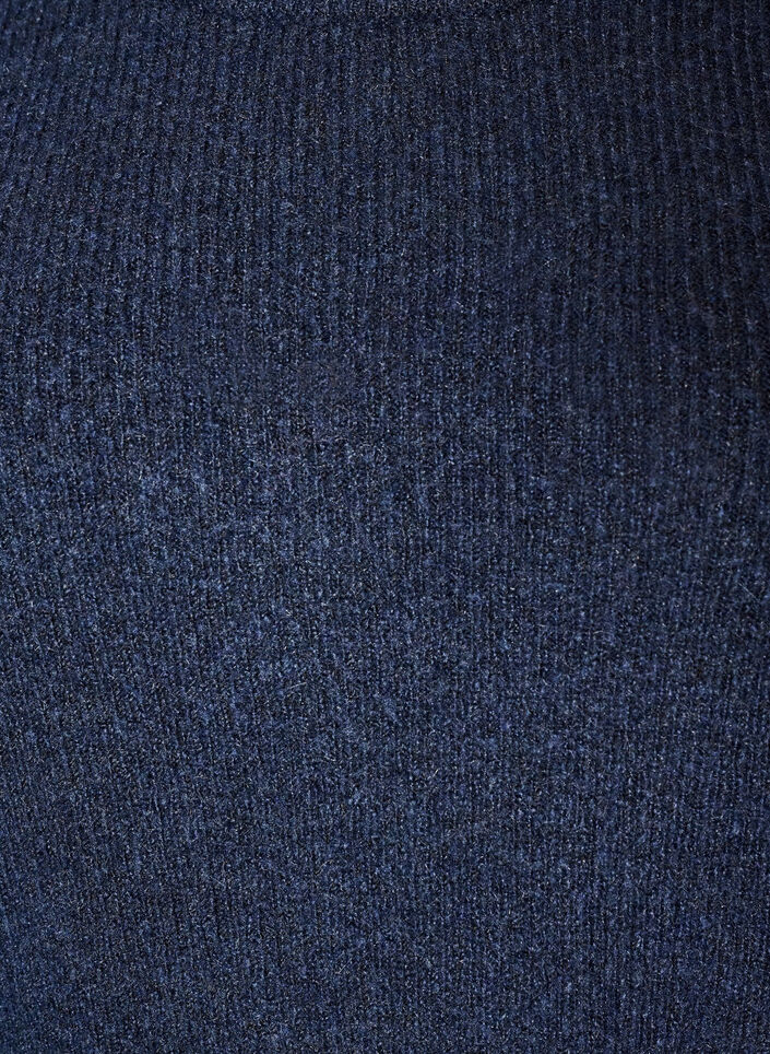 Melierte Strickbluse mit Rundhalsausschnitt, Blau, Packshot image number 2