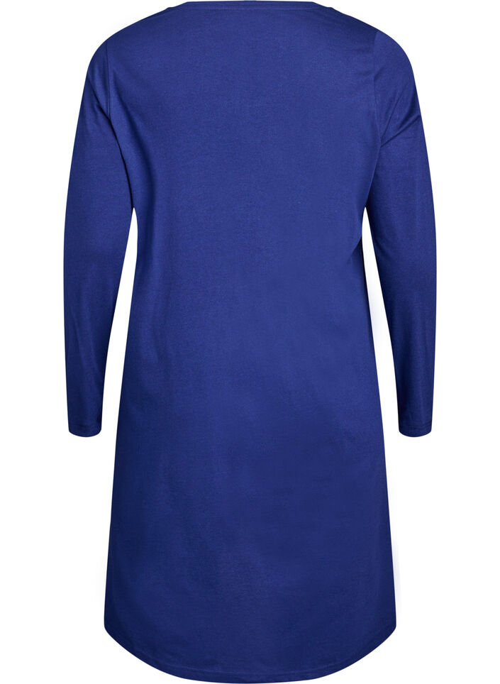 Lang&auml;rmliges Nachthemd aus Bio-Baumwolle, Blau, Packshot image number 1