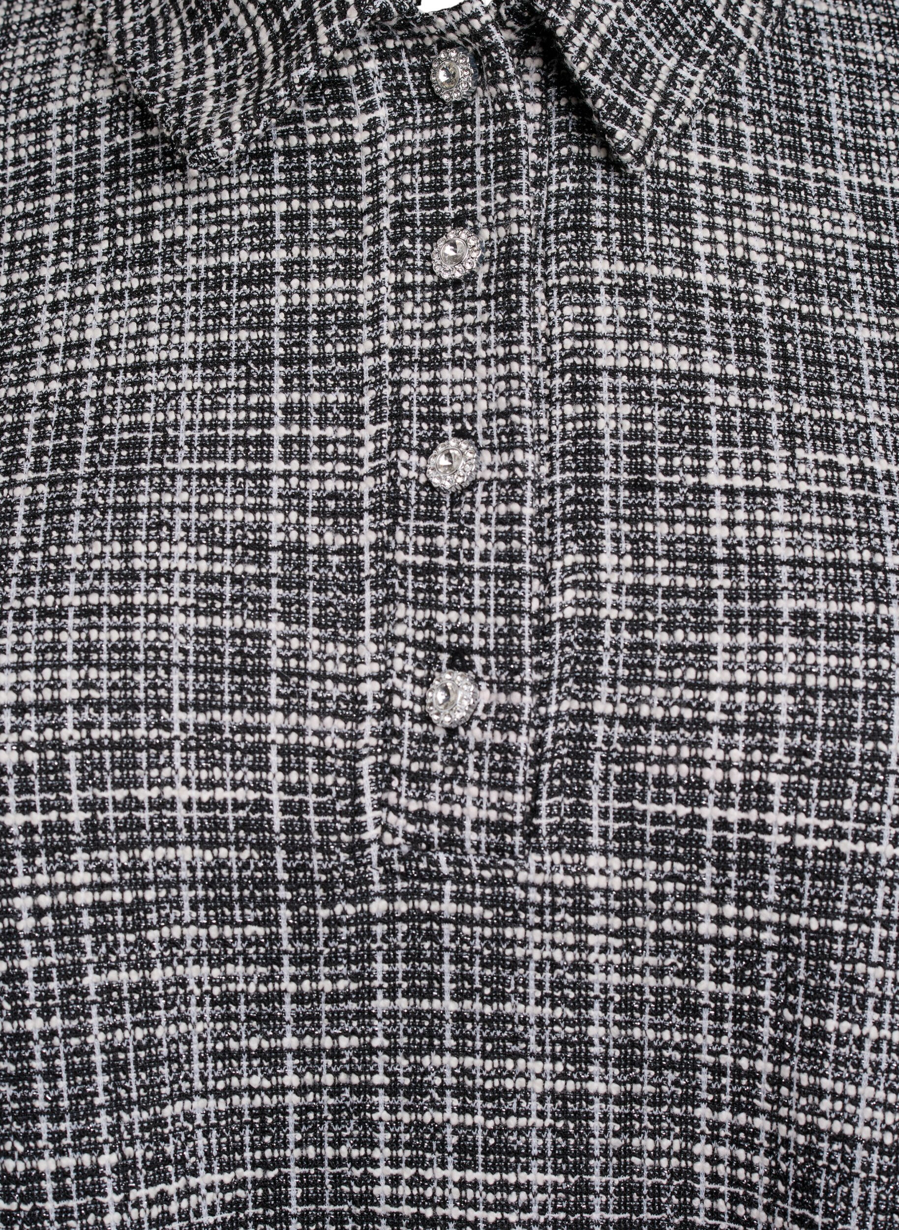 ZizziKurzes Kleid aus texturiertem Jersey mit grafischem Karomuster, Vanille, Packshot image number 2