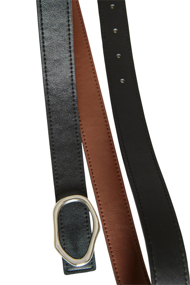 Wende-G&uuml;rtel mit wechselbaren Schnallen, Schwarz, Packshot image number 3