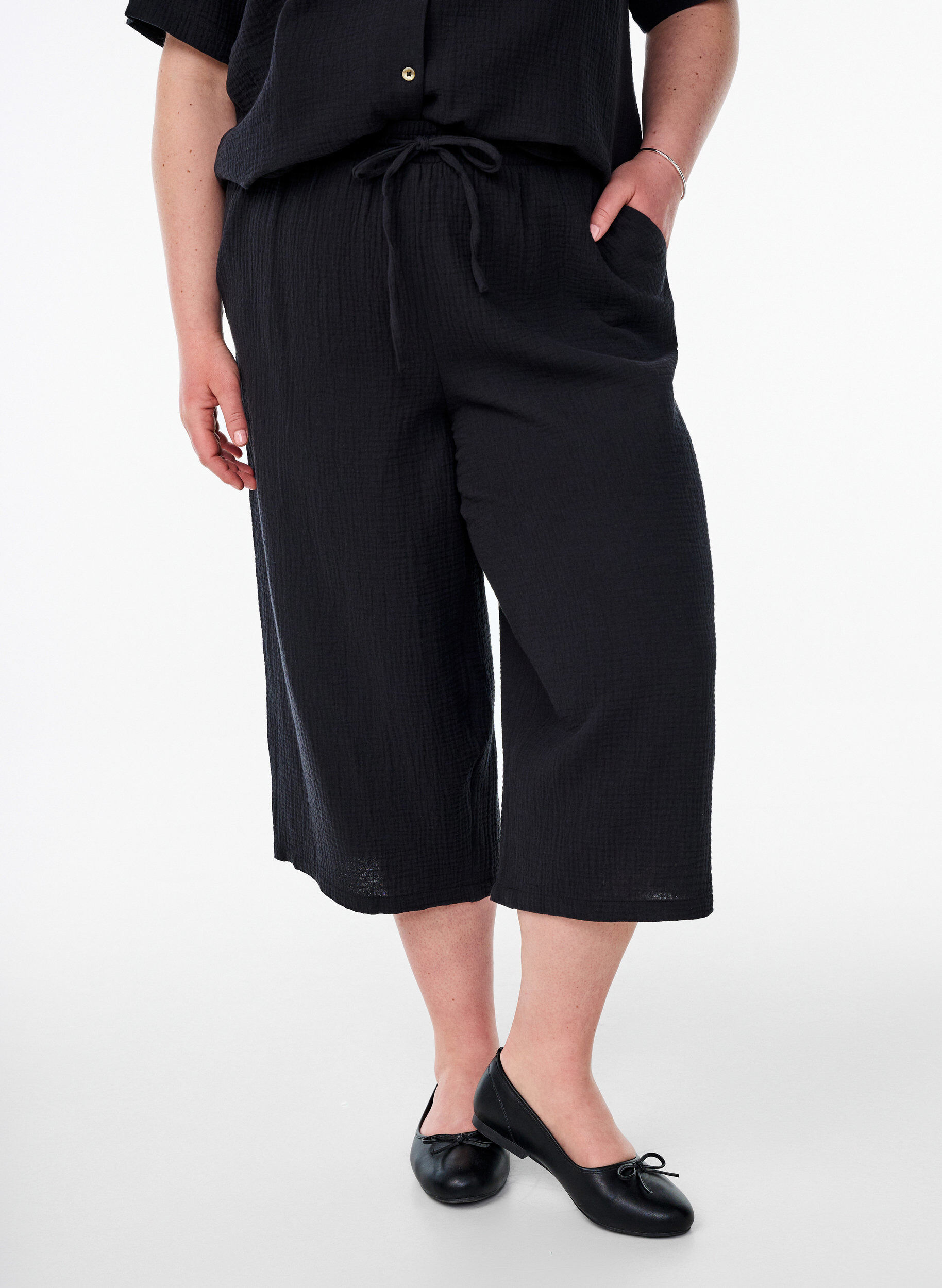 ZizziCulotte-Hosen mit hoher Taille, Schwarz, Model image number 2