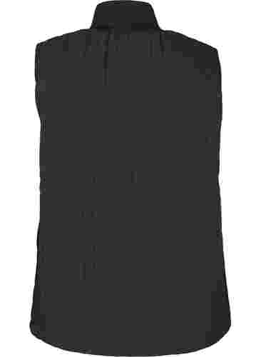 Kurze Weste mit hohem Kragen und Taschen, Black, Packshot image number 1