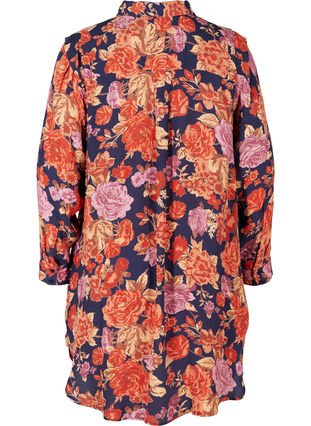 Lange Hemdbluse mit Blumenprint aus Viskose, Vintage AOP, Packshot image number 1