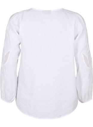 Bluse aus TENCEL™-Modal mit gestickten Details, Bright White, Packshot image number 1