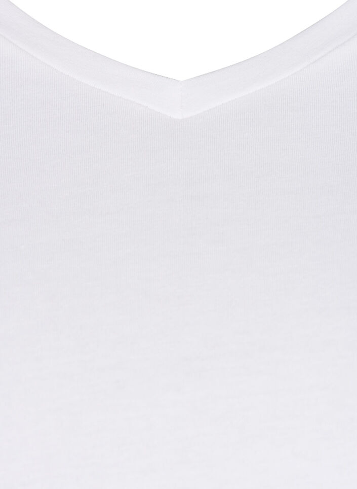 Einfarbiges basic T-Shirt aus Baumwolle, Bright White, Packshot image number 2