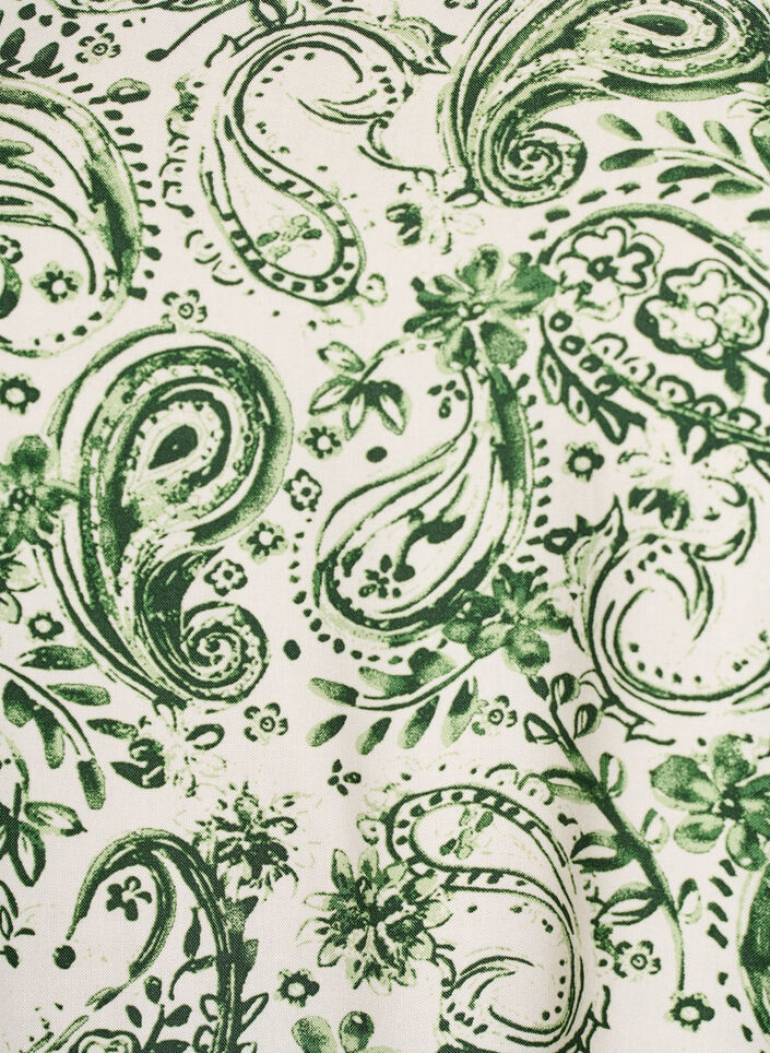 Kurzarmbluse aus Viskose mit Aufdruck, Gr&uuml;n, Packshot image number 2