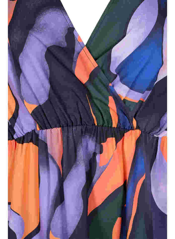 	 Bedruckte Bluse mit Wickeloptik und 3/4-Ärmeln, Big Scale Print, Packshot image number 2