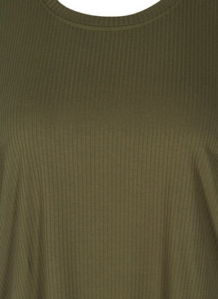 Kurzarm T-Shirt in Rippqualität, Olive Night, Packshot image number 2