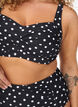 Bikini-Slip mit Print und hoher Taille, Schwarz, Model image number 2