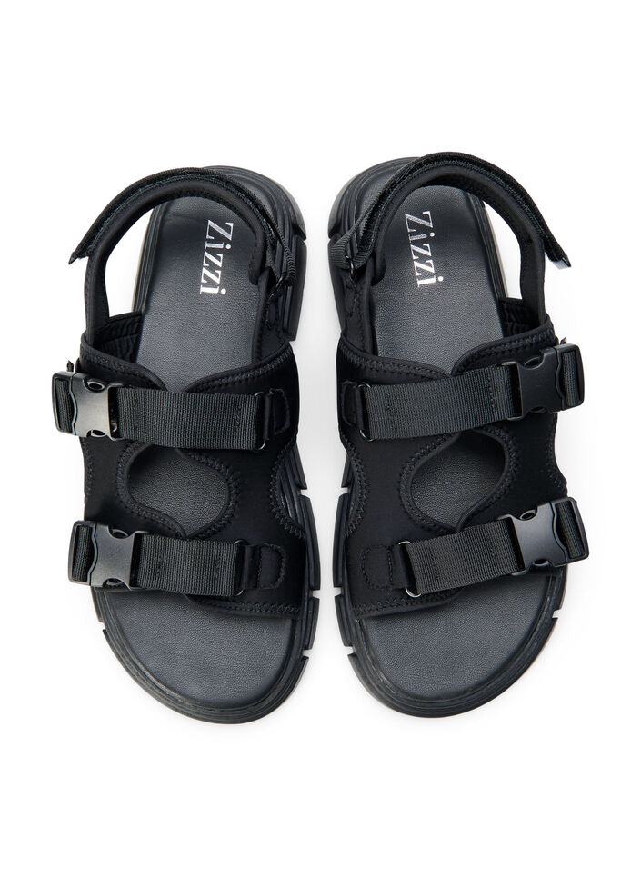 Wide Fit Sandalen, Schwarz, Packshot image number 1