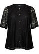 Bluse aus Spitze mit Zierkn&ouml;pfen, Schwarz, Packshot image number 0