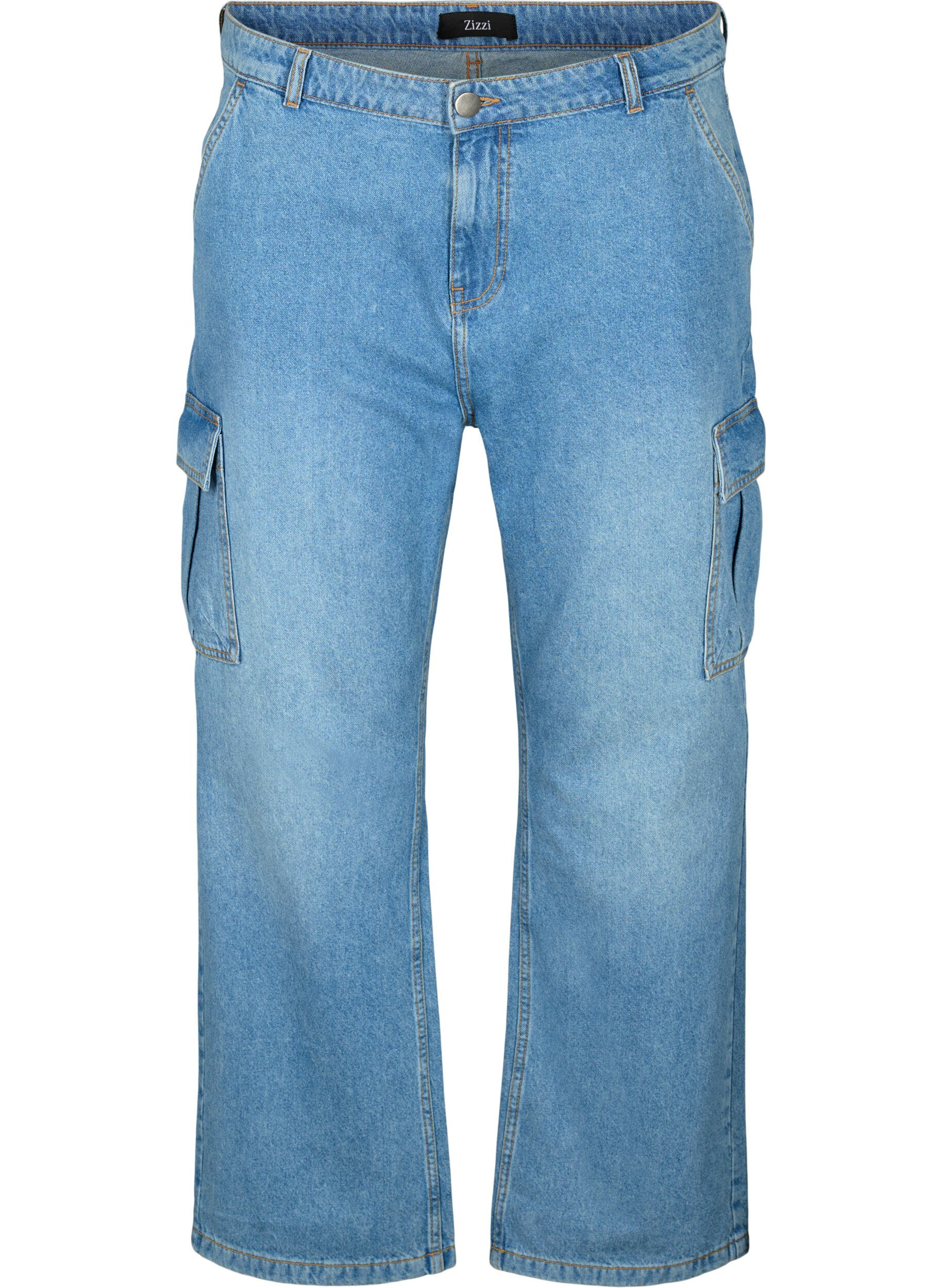 ZizziLocker sitzende Jeans mit Cargo-Taschen, Light blue, Packshot image number 0