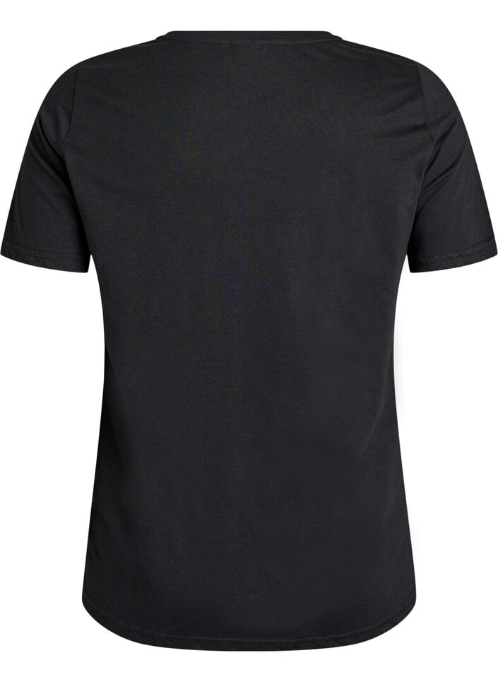 T-Shirt mit Print, Schwarz, Packshot image number 1