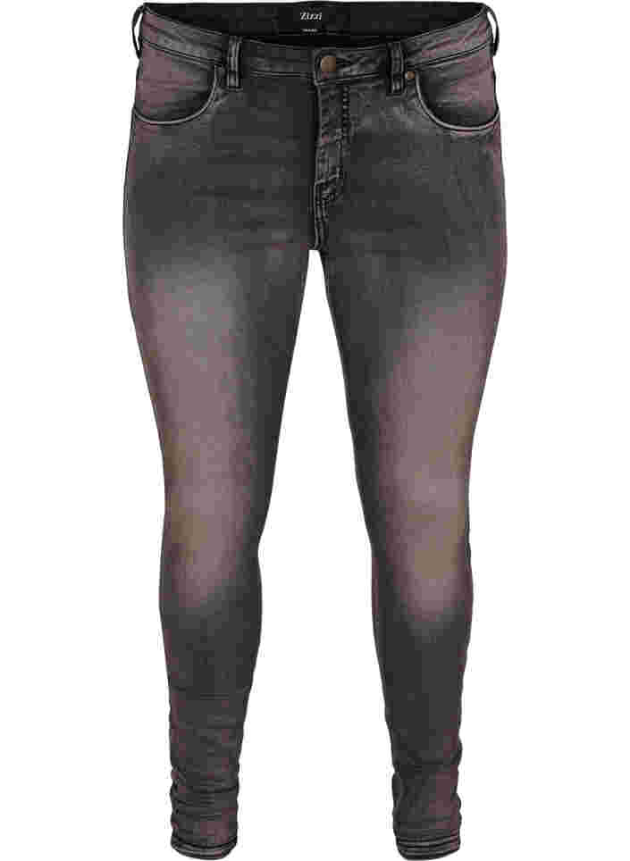 Super Slim Amy Jeans mit hoher Taille, Dk Grey Denim, Packshot image number 0