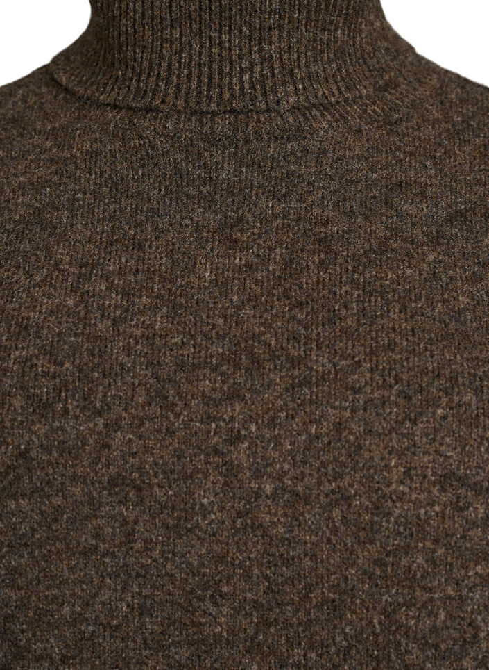 Strickweste mit Rollkragen, Braun, Packshot