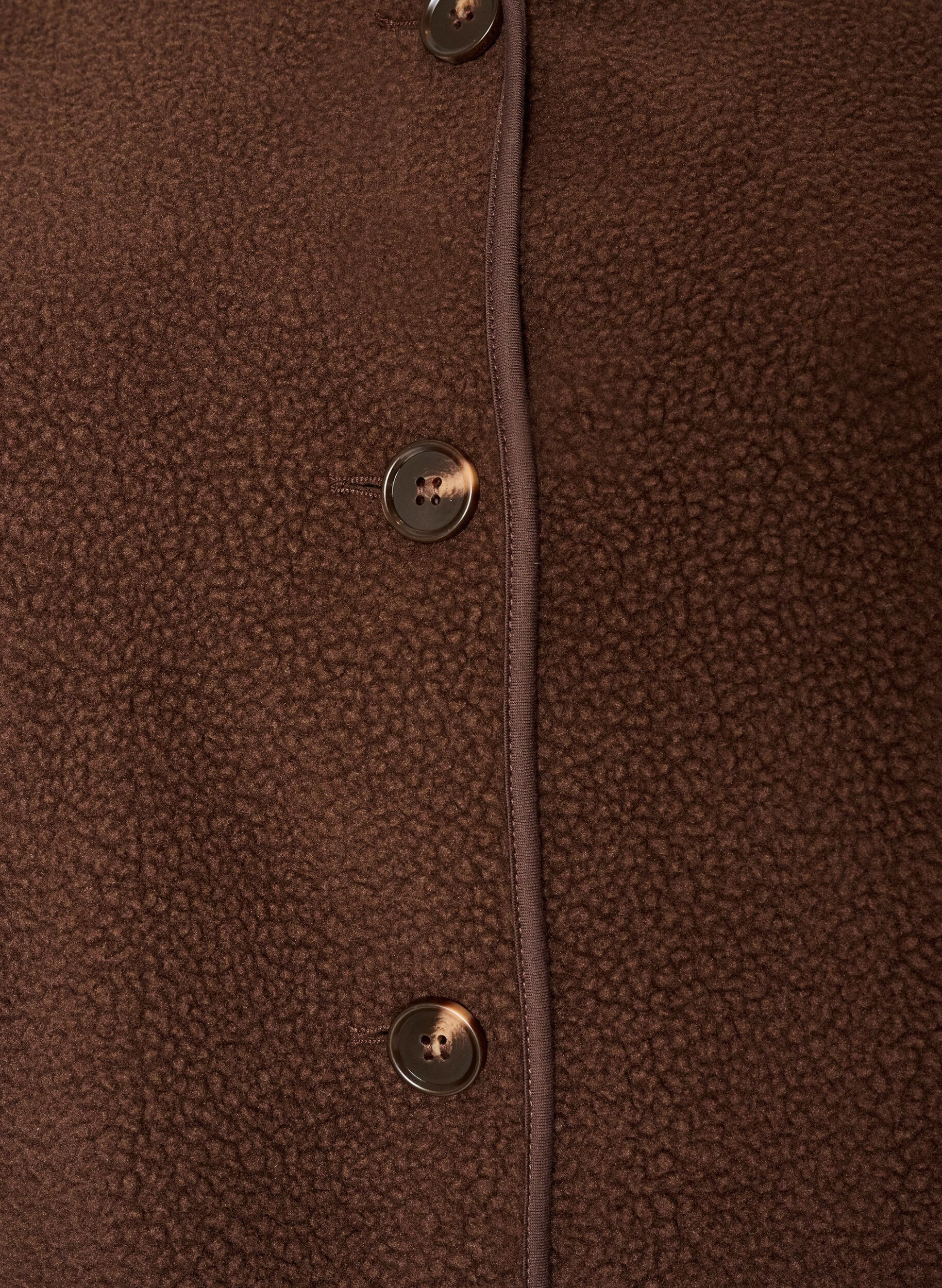 ZizziTeddyjacke mit Rundhalsausschnitt und Kn&ouml;pfen, Braun, Packshot image number 2
