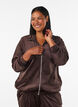Weicher Cardigan aus Velours mit Rei&szlig;verschluss und hohem Kragen, Braun, Model image number 0
