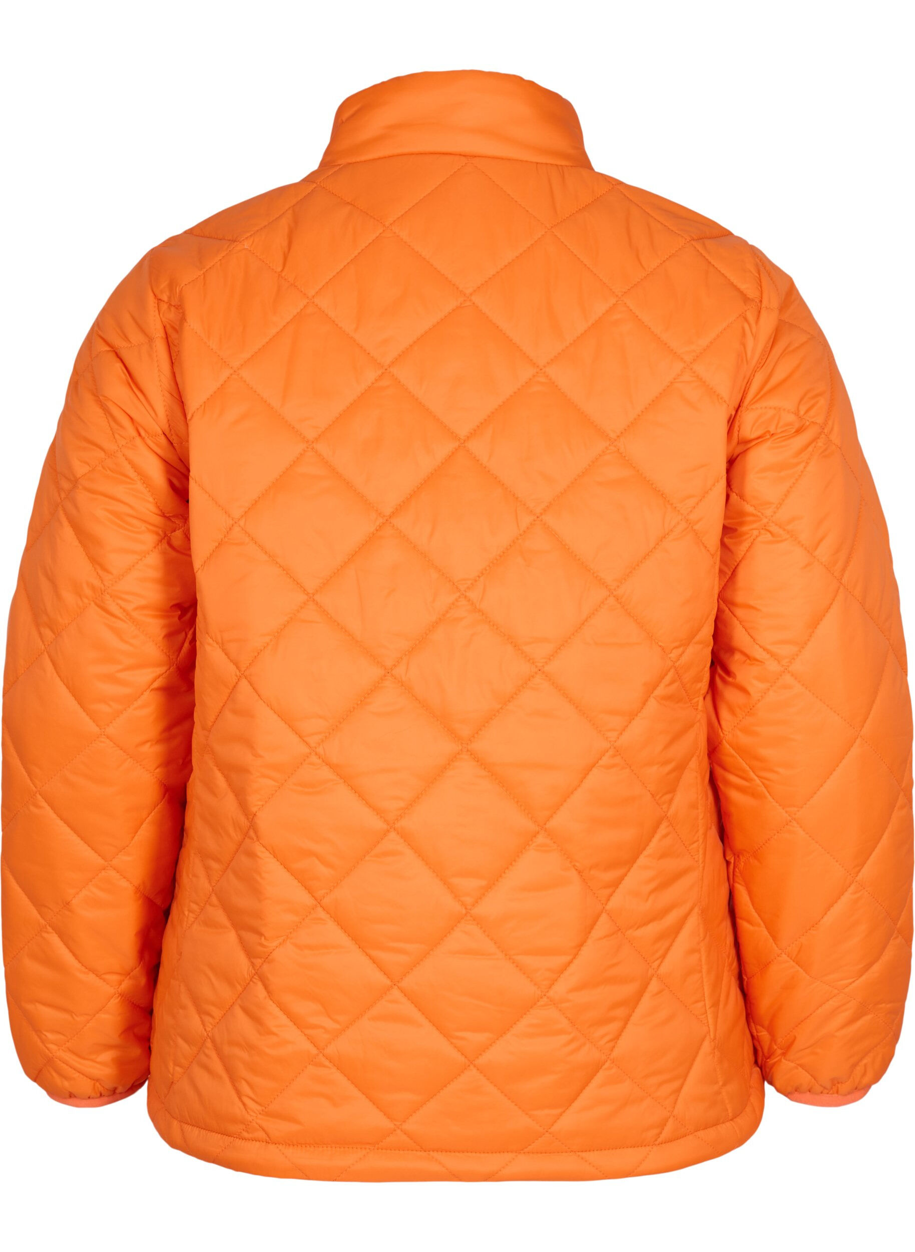 ZizziGesteppte Leichtgewichtsjacke mit Rei&szlig;verschluss und Taschen, Mandarin Orange, Packshot image number 1