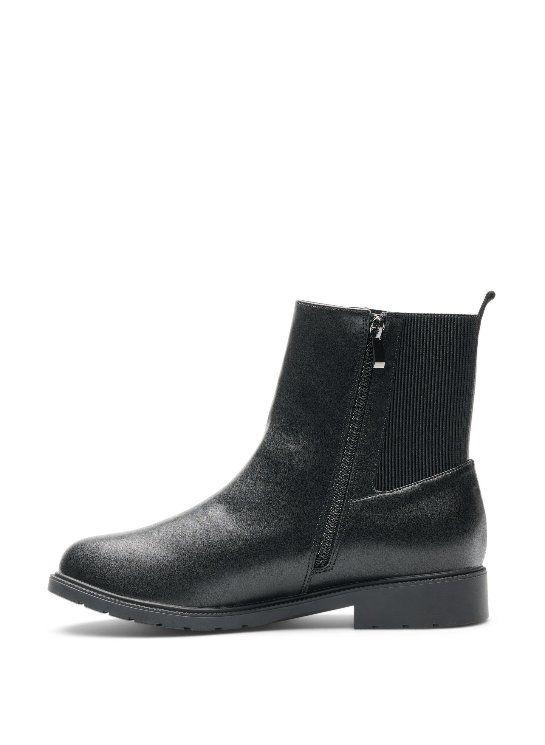 ZizziChelsea-Boot aus Leder mit Elastikeinsatz, Schwarz, Packshot image number 2