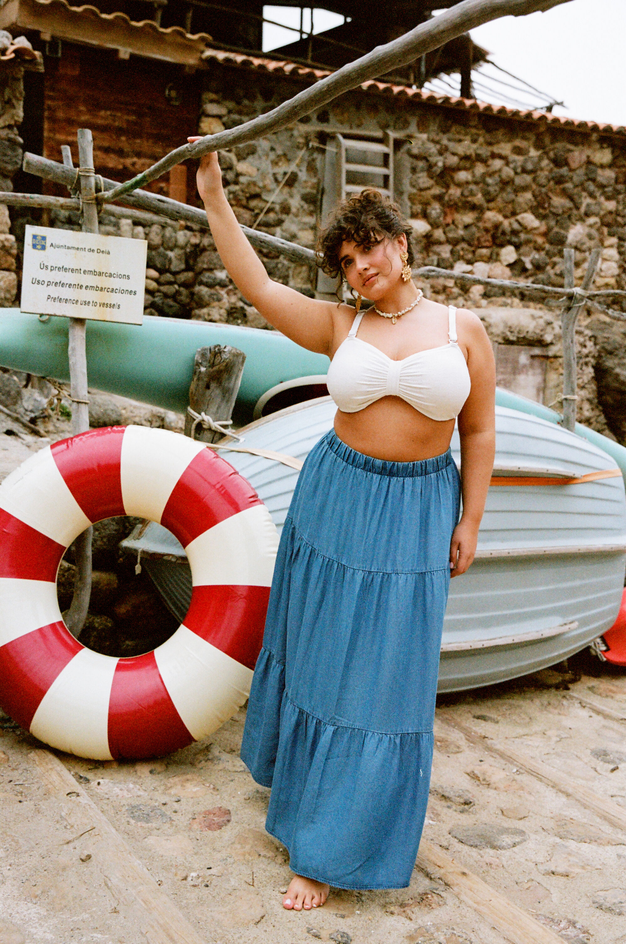 ZizziB&ouml;hmisch in meerblauen T&ouml;nen, , Model