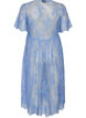 Midikleid aus transparenter Spitze mit kurzen &Auml;rmeln, lila, Packshot image number 1