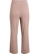 Hoch taillierte Hose aus Rippstrick mit geradem Bein, Beige, Packshot image number 1
