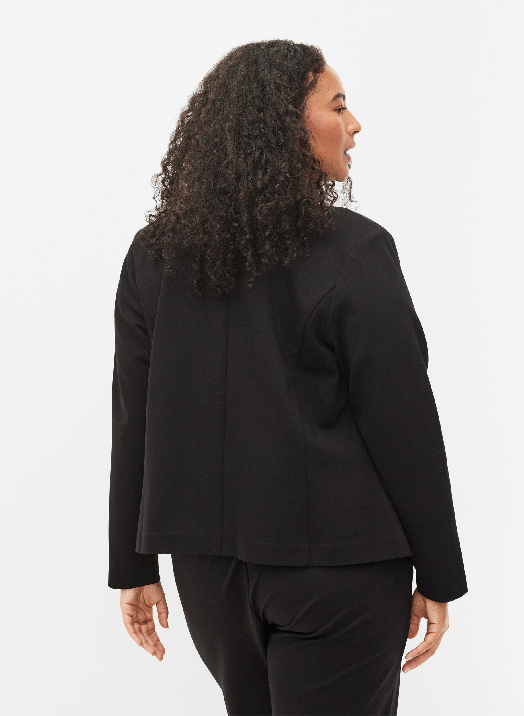 ZizziEinfarbiger kurzer offener Blazer, Black, Model image number 1