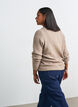 Melierte Strickbluse mit Rundhalsausschnitt, Beige, Model image number 2