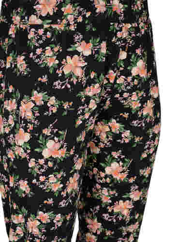 Schlafanzughose aus Baumwolle mit Blumenprint, Black Flower, Packshot image number 2