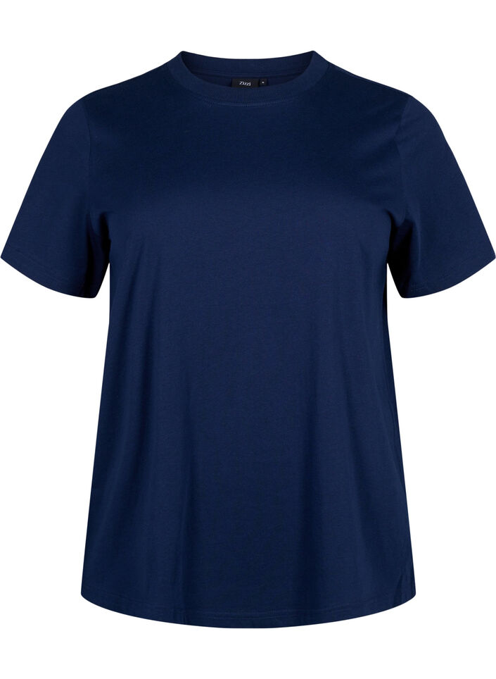 Basic-T-Shirt aus Baumwolle mit Rundhalsausschnitt, Blau, Packshot image number 0