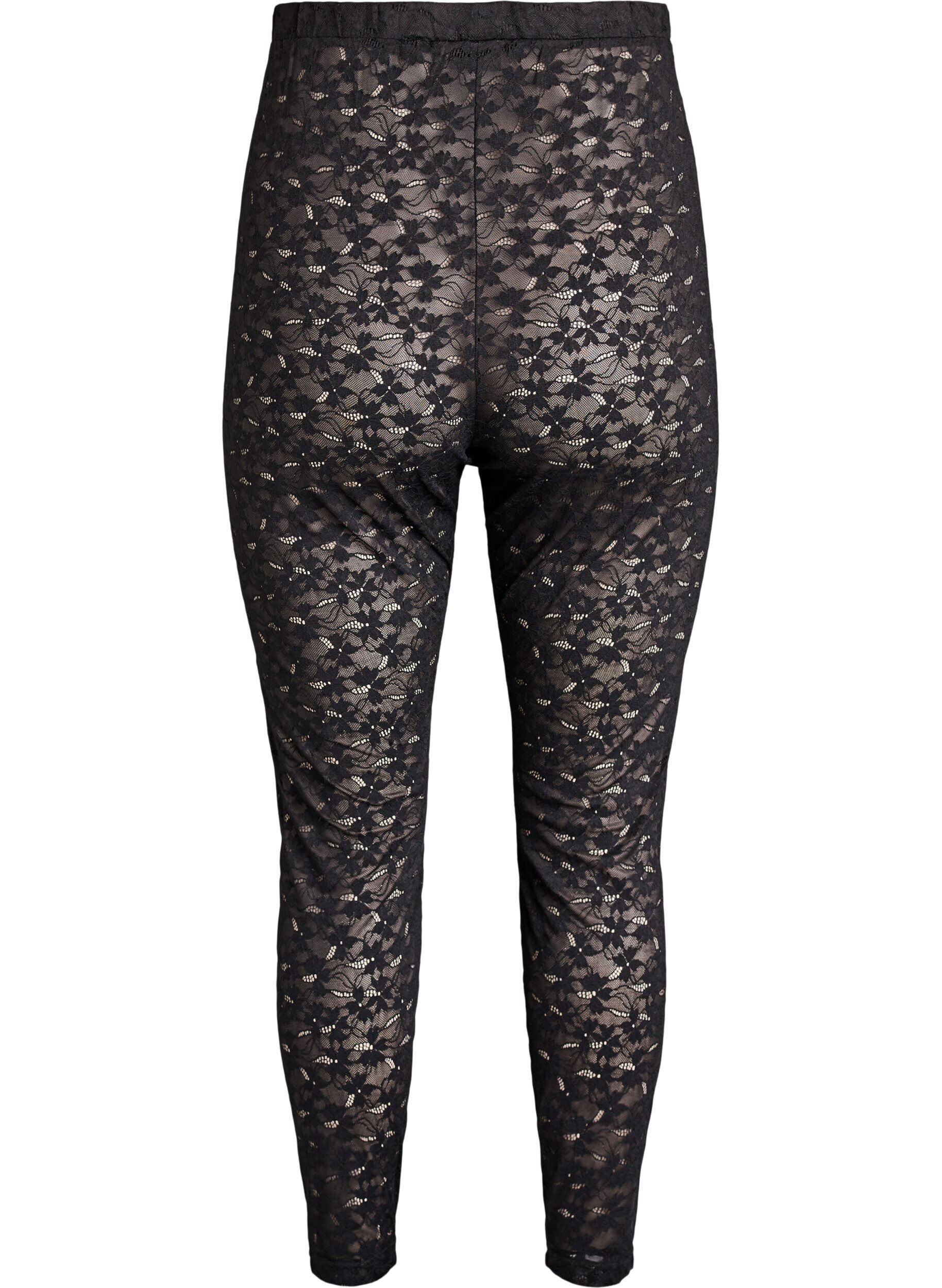 ZizziSpitzenleggings mit hoher Taille, Schwarz, Packshot image number 1