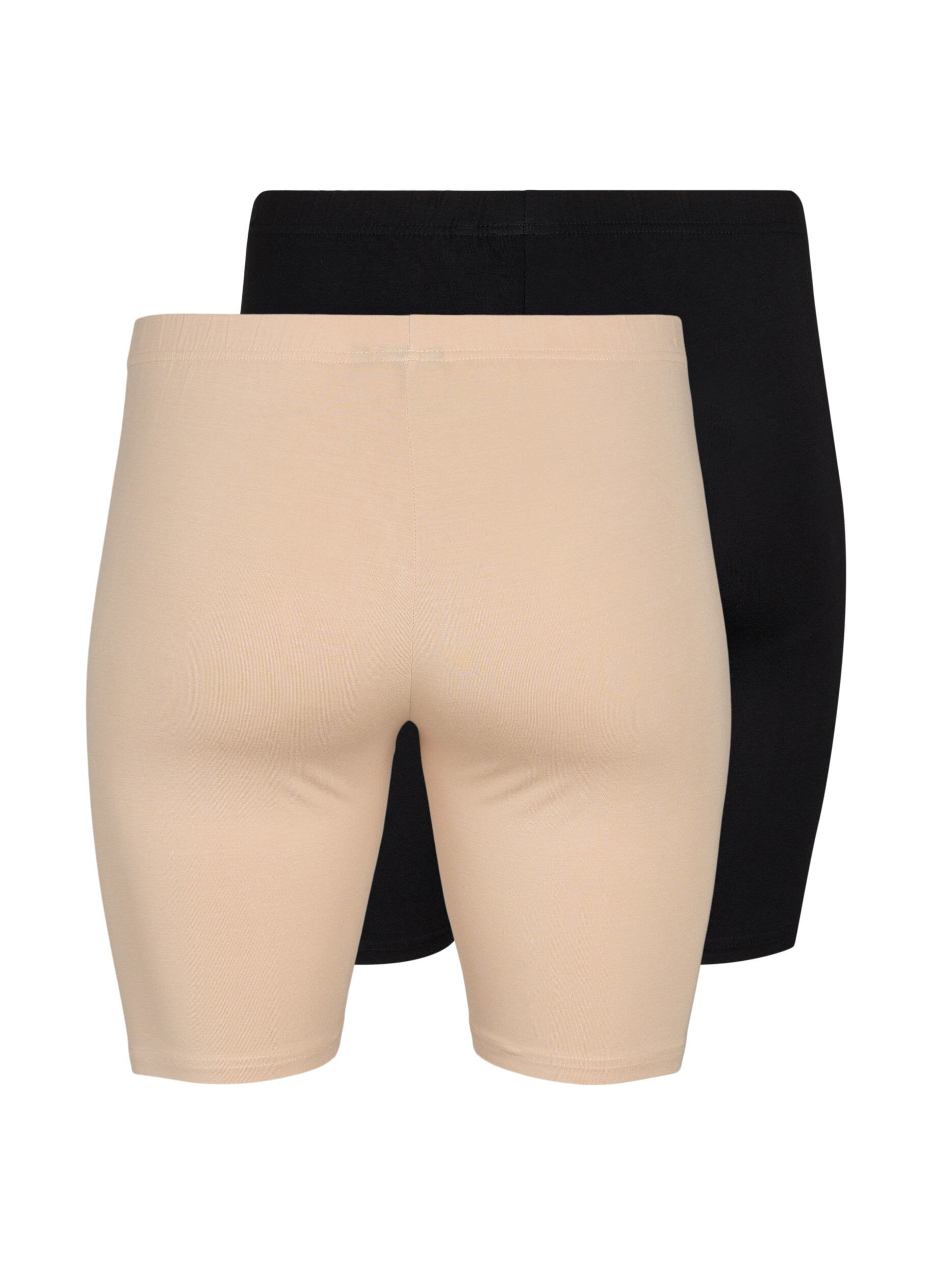 Zizzi2er-Pack Radlershorts aus Viskose, Beige, Packshot image number 1