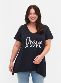 T-Shirt aus Baumwolle mit kurzen Ärmeln, Night Sky LOVE, Model