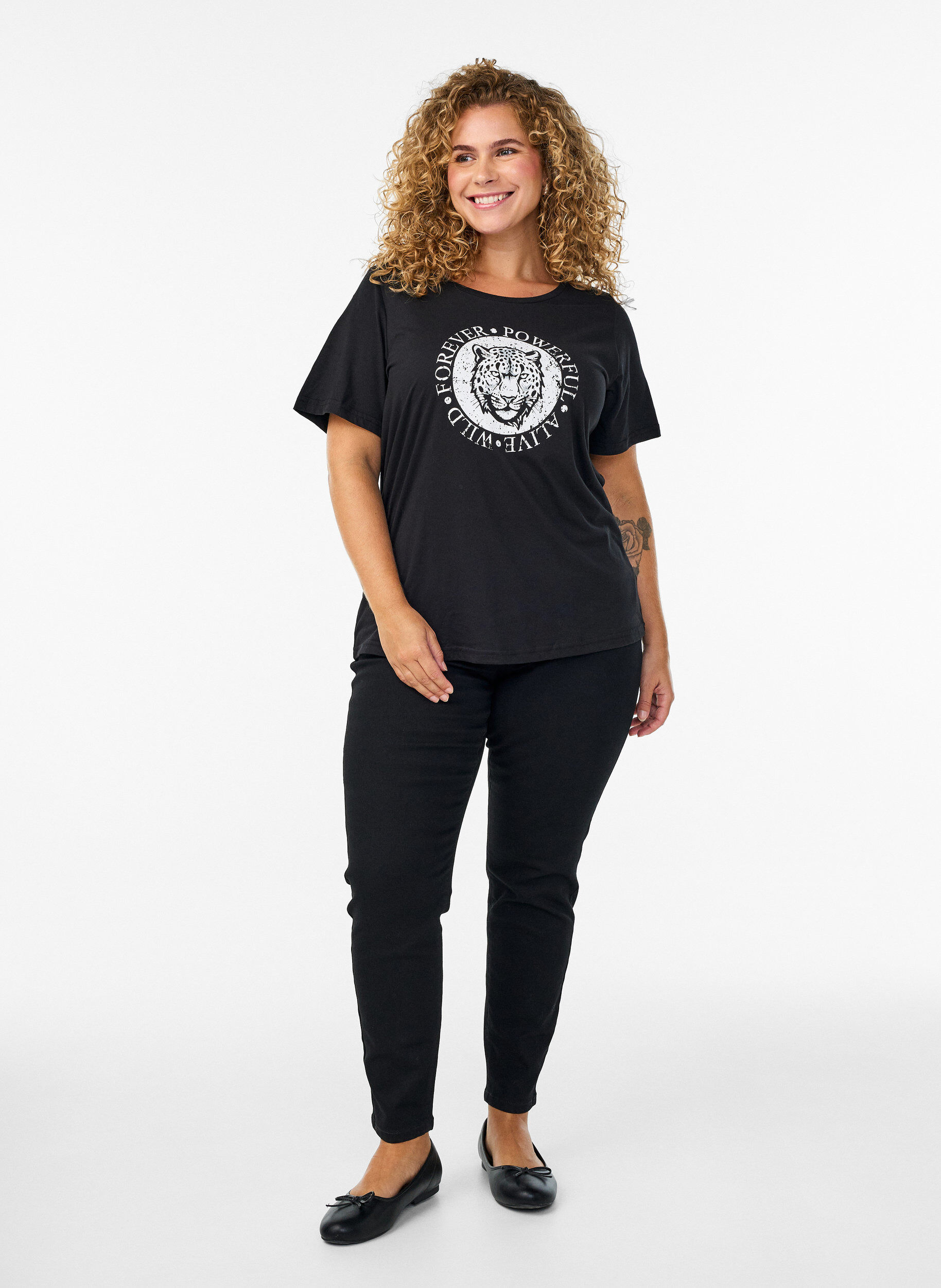 ZizziT-Shirt mit Print, Schwarz, Model image number 1