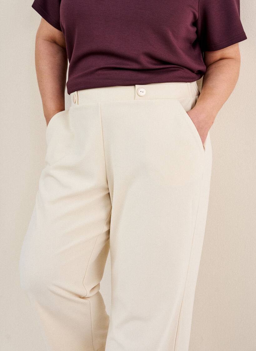 7/8 Hose mit lockerer Passform, Beige, Model image number 3